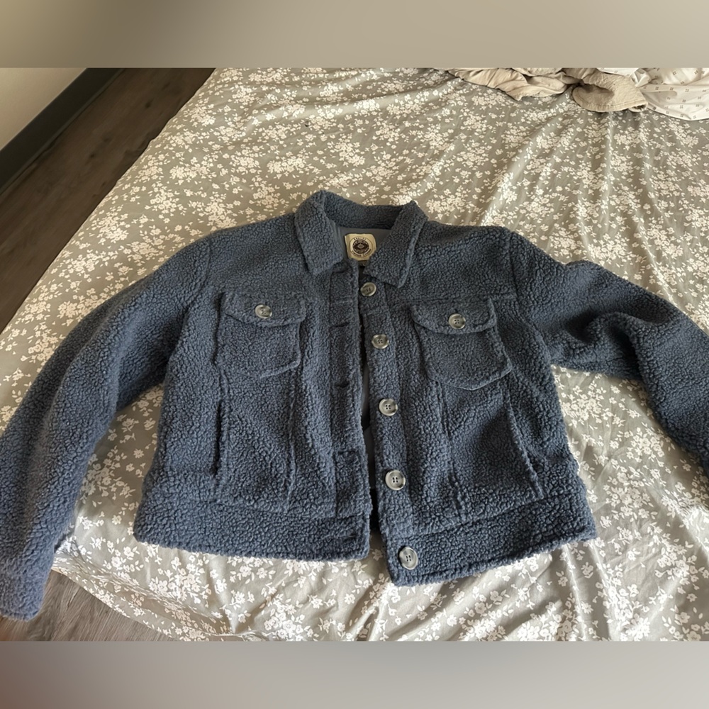 Navy Blue Sherpa Jacket